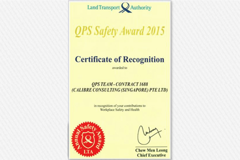 LTA QPS Safety Award 2015